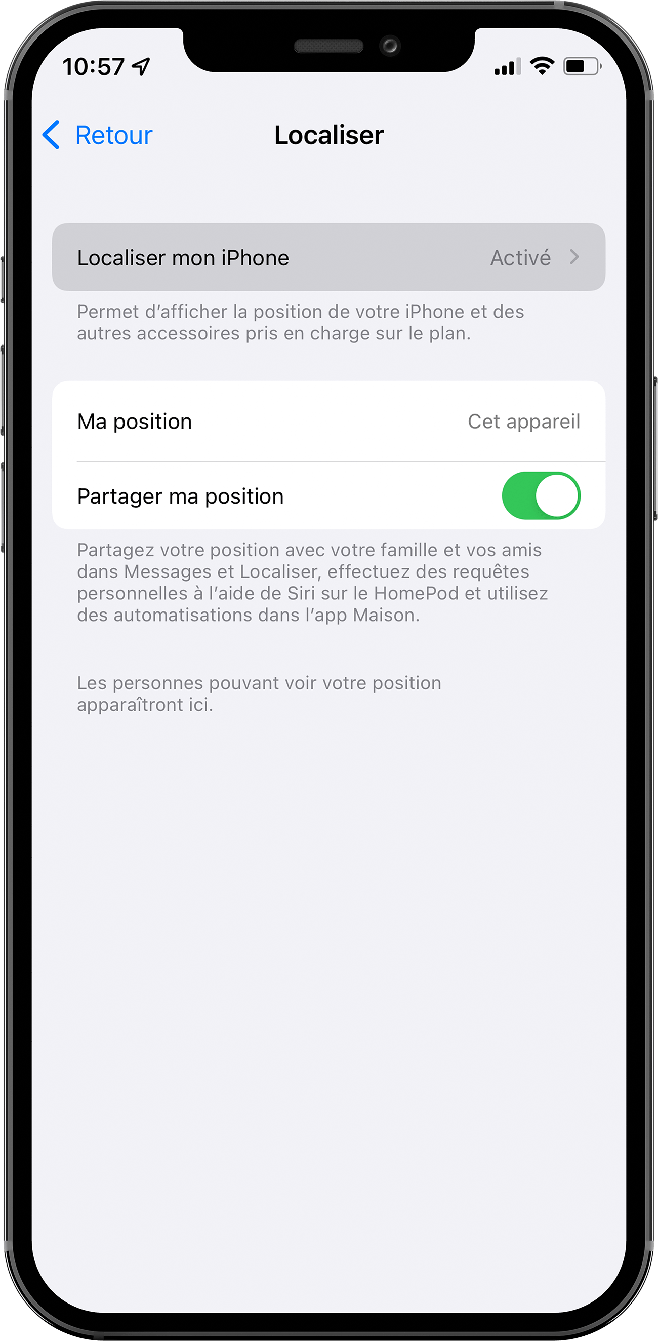 Enlever la localisation d