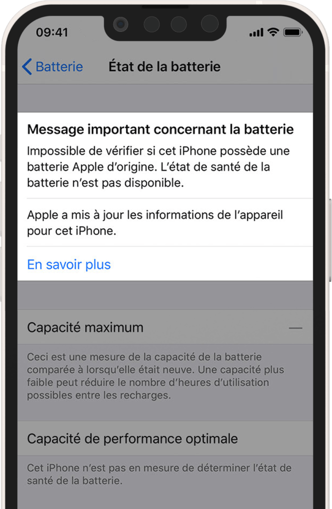 notification d’alerte Apple