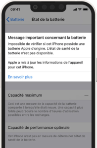 Message important changer la batterie d'iPhone 11